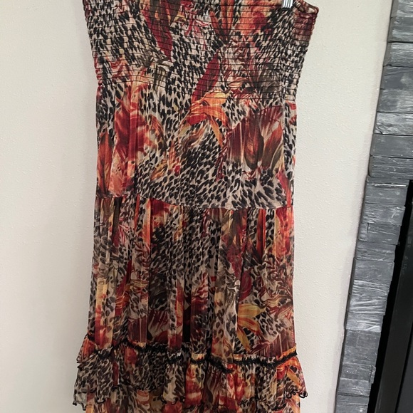Sheer flowy leopard print floral dress that converts to a long skirt size XL - Picture 9 of 11